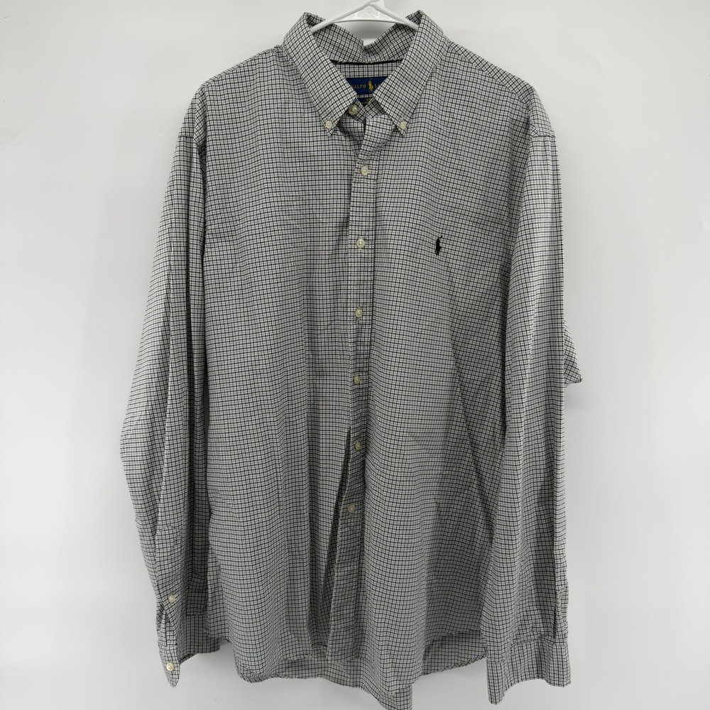 Ralph Lauren‎ Men's Slim Fit Shirt Plaid Long Sleeve Cotton Stretch XXL - Picture 2 of 5